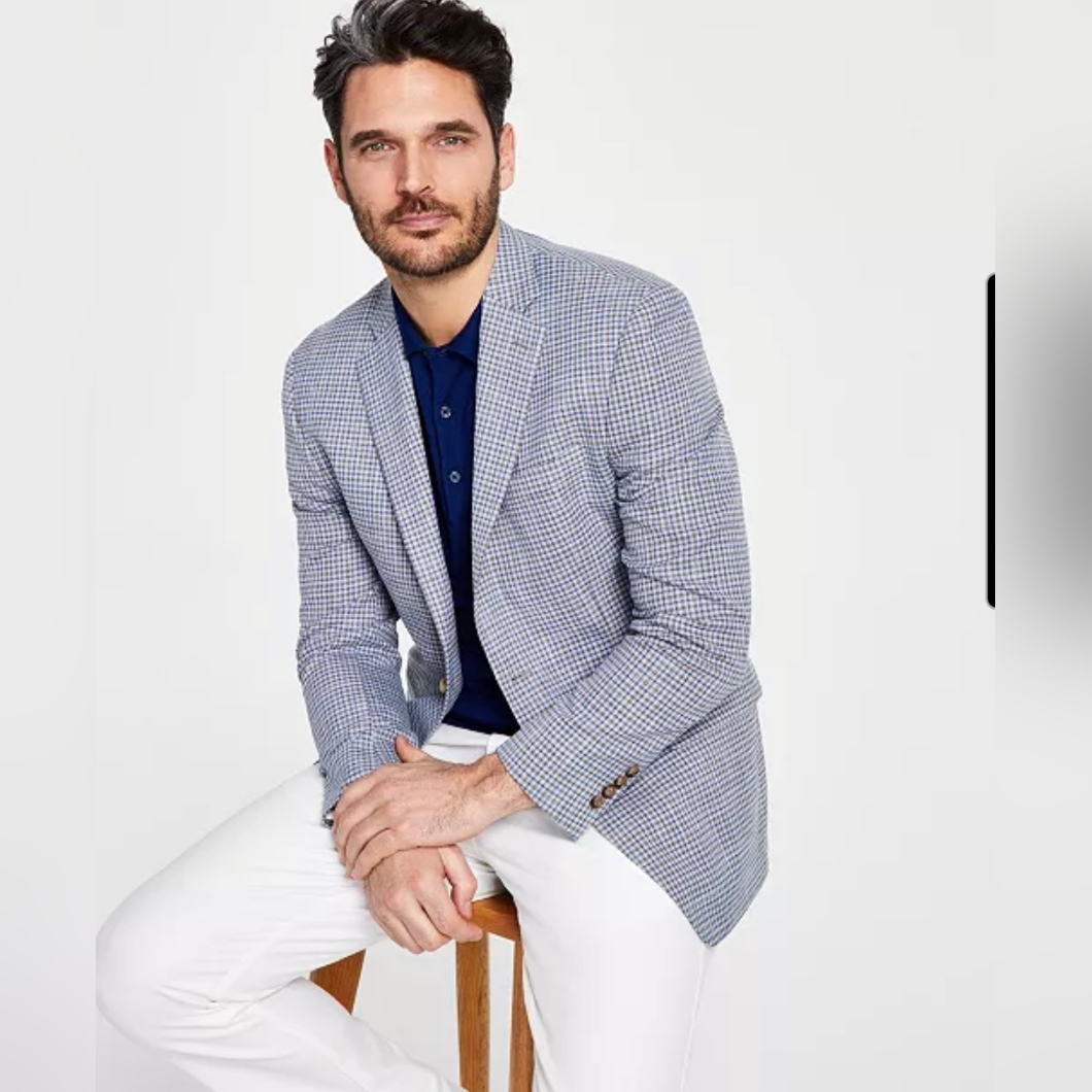 Lauren Ralph Lauren Blue Houndstooth Sport Coat